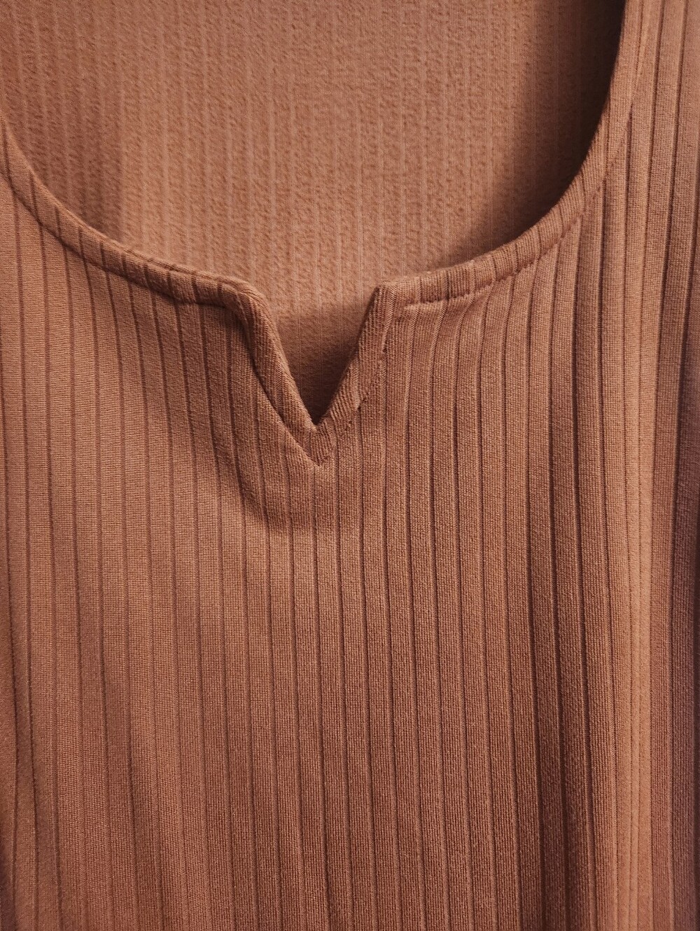 eye candy Rust Ribbed Notch Scoop Bodysuit - Picture 3 of 7